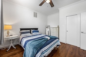 1 bedroom, iron/ironing board, travel crib, WiFi (free)