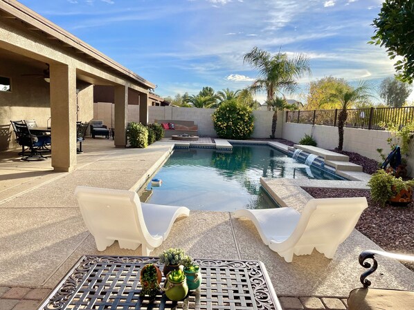 Outdoor pool, a heated pool
