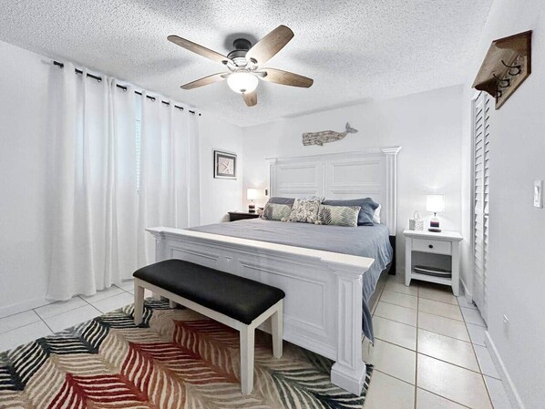 1 bedroom, desk, iron/ironing board, travel cot