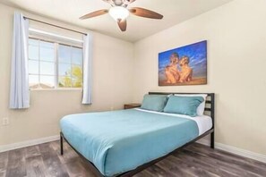 3 bedrooms, iron/ironing board, travel cot, WiFi