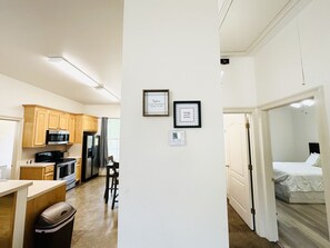 2 bedrooms, desk, iron/ironing board, travel cot