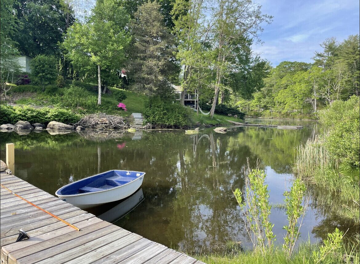 Waterfront cottage on beautiful Keeny Cove, CT. IG: the_keeny_cove_cottage