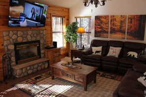 Smart TV, fireplace, video games