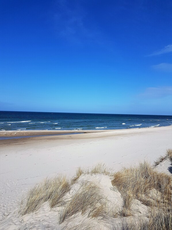 Beach nearby - New, exclusive vacation home close to the beach with sauna, 3 bedrooms, fireplace, WLAN, garage (Dranske-Lancken)