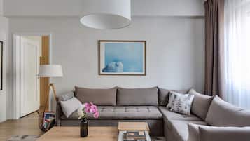 Appartamento Business, 2 camere da letto, vista città | Area soggiorno | Smart TV, Netflix, servizi in streaming