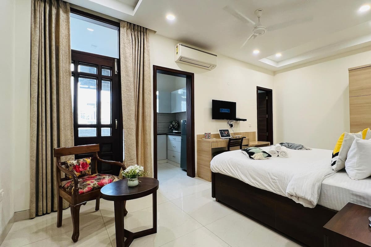 1 habitación y ropa de cama de alta calidad