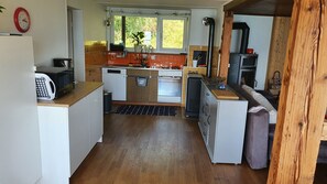 Fridge, oven, stovetop, dishwasher