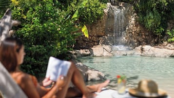 2 outdoor pools, open 7:00 AM to 11:00 PM, pool umbrellas, pool loungers