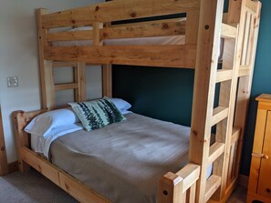 2 bedrooms, iron/ironing board, travel crib, bed sheets