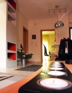 Apartment, 1 Queen Bed with Sofa bed | Private kitchen | Fridge, microwave, oven, stovetop - Cozy and Modern Apartment Centrally Located (Volos)