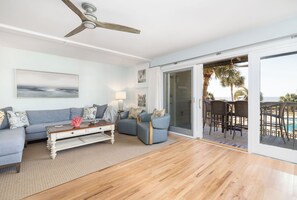 Smart TV, fireplace - Wonderful Oceanfront Condo overlooking Pool & Beach new renovations January 2025 (Isle of Palms)