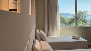 Deluxe-værelse med dobbeltseng eller 2 enkeltsenge | Pengeskab på værelset, skrivebord, arbejdsområde til bærbare computere