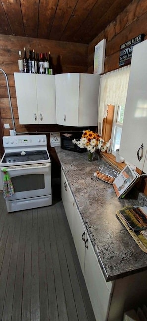 Cafetera y tetera, refrigerador, microondas y horno 