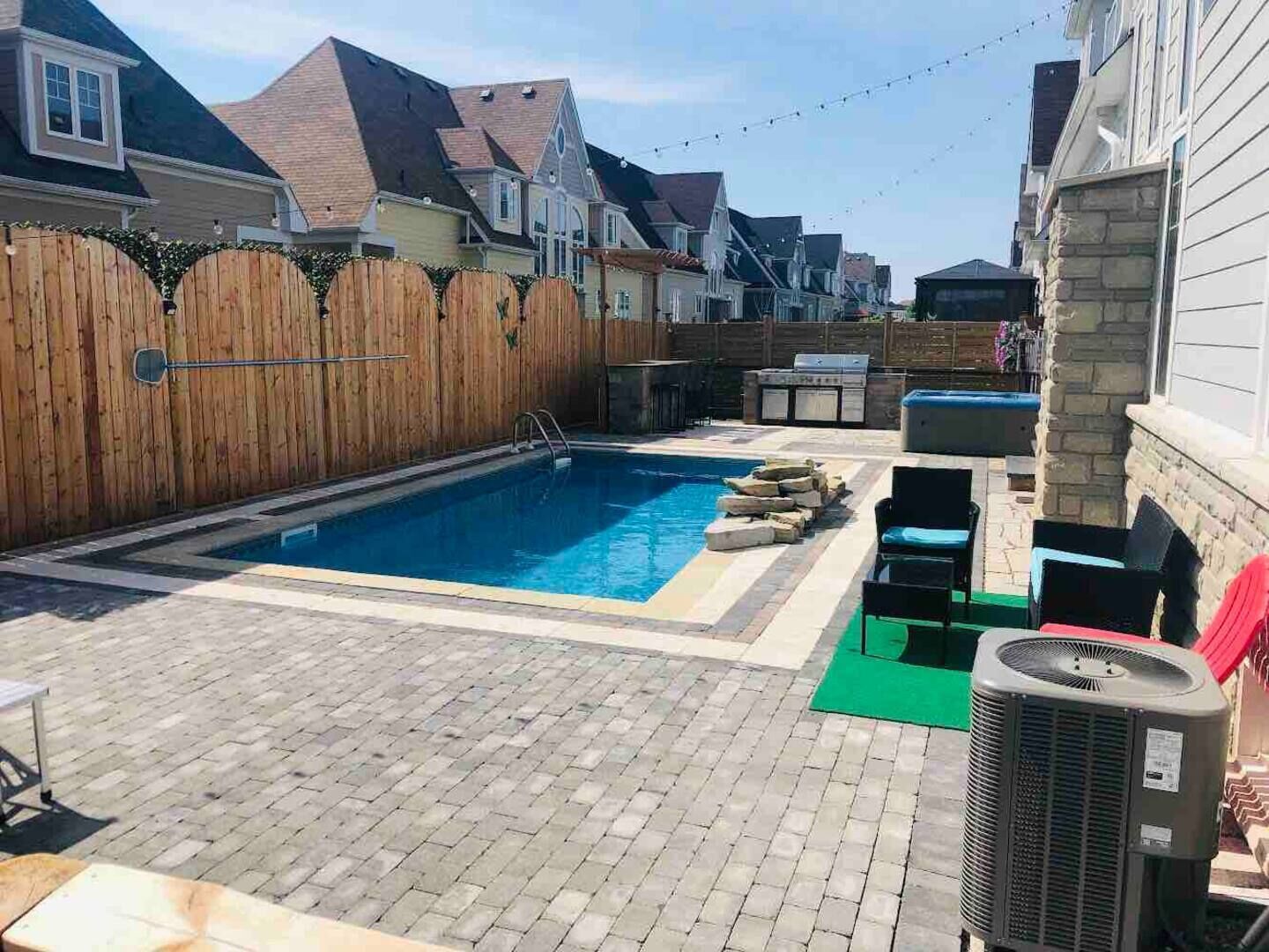 Indoor pool, outdoor pool, sun loungers