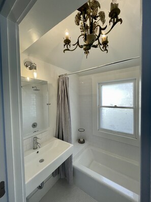 Combined shower/bathtub, hair dryer, towels, soap - "The Cottage" Downtown Denver (Denver)