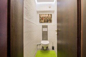 Douche, sèche-cheveux, serviettes fournies