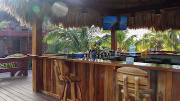 Bar de cocktails, con vista a la piscina, abre todos los días