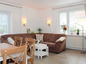 TV - Ferienwohnung am Stadtpark Bed linen bookable - Ferienwohnung am Stadtpark (Bad Harzburg)