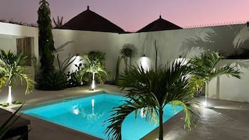 Luxury Suite, Private Pool | Premium bedding, down duvets, individually decorated, blackout curtains