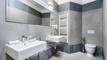 Hair dryer, towels