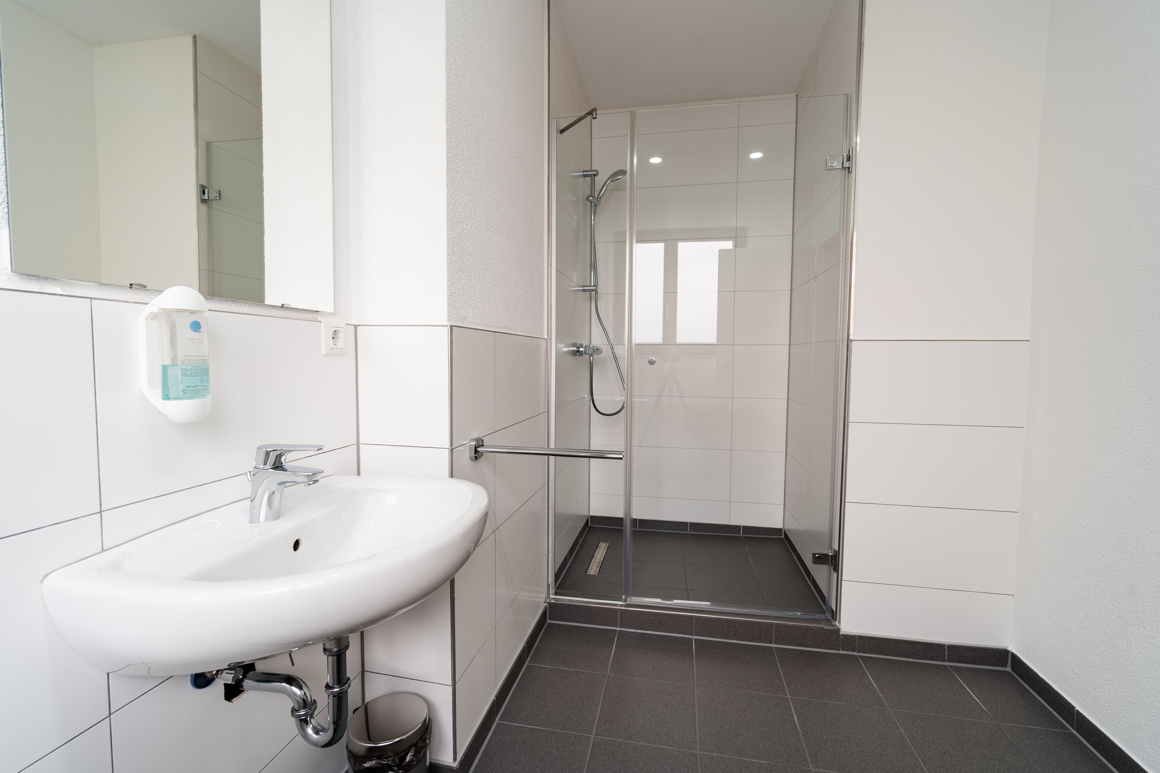 Dusche, Handtücher, Seife, Shampoo
