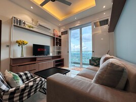 Design Apartment | Ruang tamu | 40 inci televisyen LED dengan digital, TV, pejabat