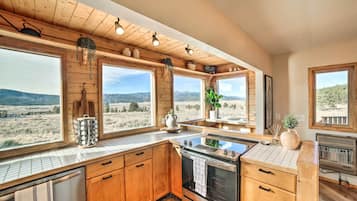 Fridge, microwave, stovetop, dishwasher