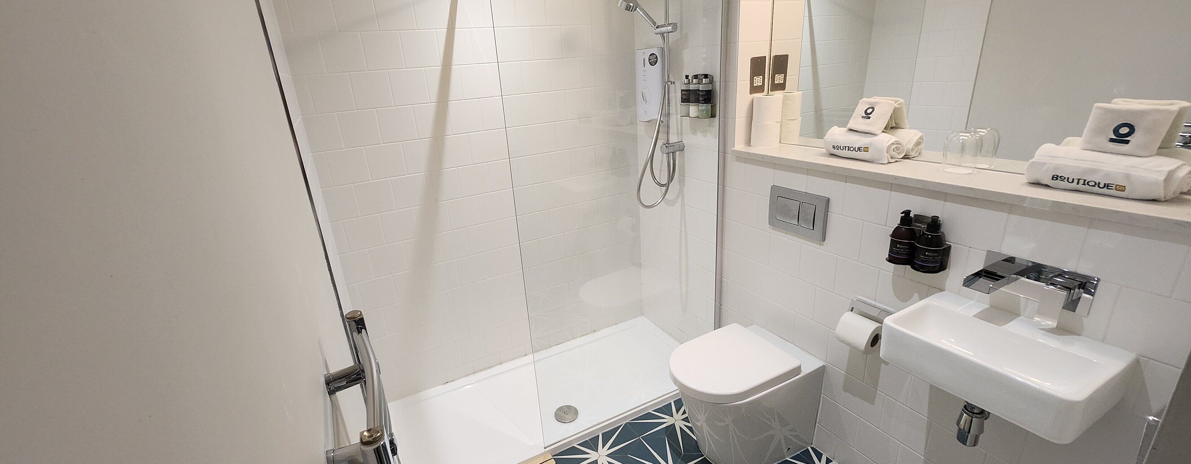 family room | bathroom | shower, towels