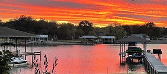 Luxury apartment is minutes from downtown. Lake and dock are on the property.