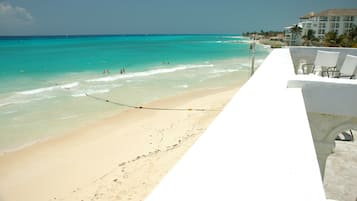 On the beach, beach towels