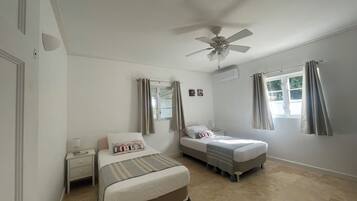 2 bedrooms, in-room safe, iron/ironing board, travel cot