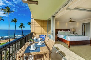 Outdoor dining - Oceanfront 2BR/2BA Unit: Stunning Views, Modern Upgrades, Prime Location MKAI307 (Kihei)