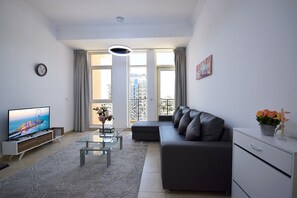 Standard Apartment, 1 Bedroom, Pool Access | Living area - European Building (Dubai)