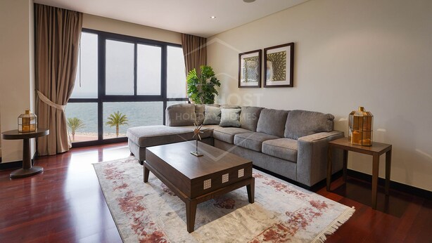 Standard-Apartment, 1 Schlafzimmer, Poolzugang, Meerblick | Wohnbereich