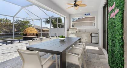 Modern 4BD/3BH Waterfront Home with Heated Pool and Golf Access and EV Charger