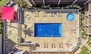 Piscine extérieure, piscine chauffée
