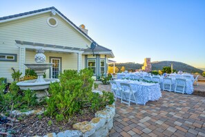 Outdoor banquet area