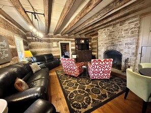 Smart TV, fireplace, DVD player