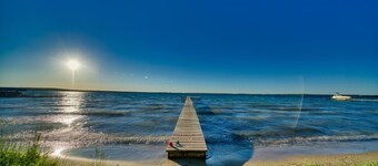 -Walk-to-Dock-Higgins Lake-Kayaks-beanbagtoss🏖️🛶🚤