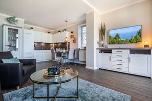 TV, DVD player, stereo