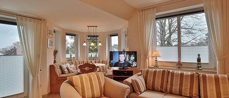 Tv, dvd-spelare och en stereo