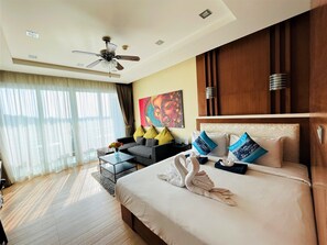 Classic-Apartment, Meerblick | Wohnbereich