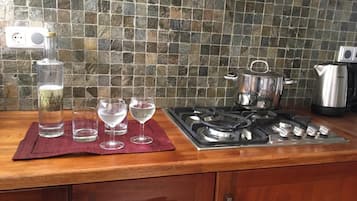 Kühlschrank, Mikrowelle, Herdplatte, Geschirrspüler