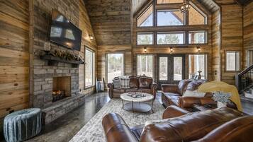 TV, fireplace, video games