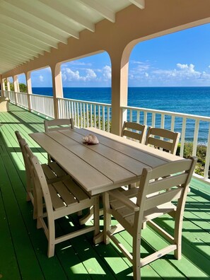 Outdoor dining - WATERFRONT Villa which offers truly Breathtaking Views & a sense of Tranquility (Christiansted)