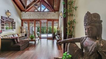 Villa, 4 Bedrooms, Private Pool, Courtyard Area | Living area | 42-inch flat-screen TV with cable channels, TV