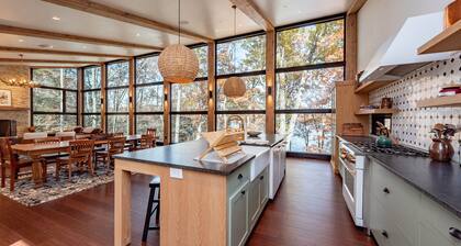 Chic Lake Stay w/ Pool, Dock & Fireplaces