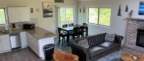 TV, fireplace, video games, offices