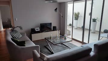 Smart TV, books, stereo, computer monitors