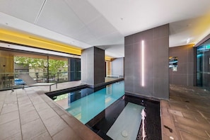 A heated indoor pool & sauna.